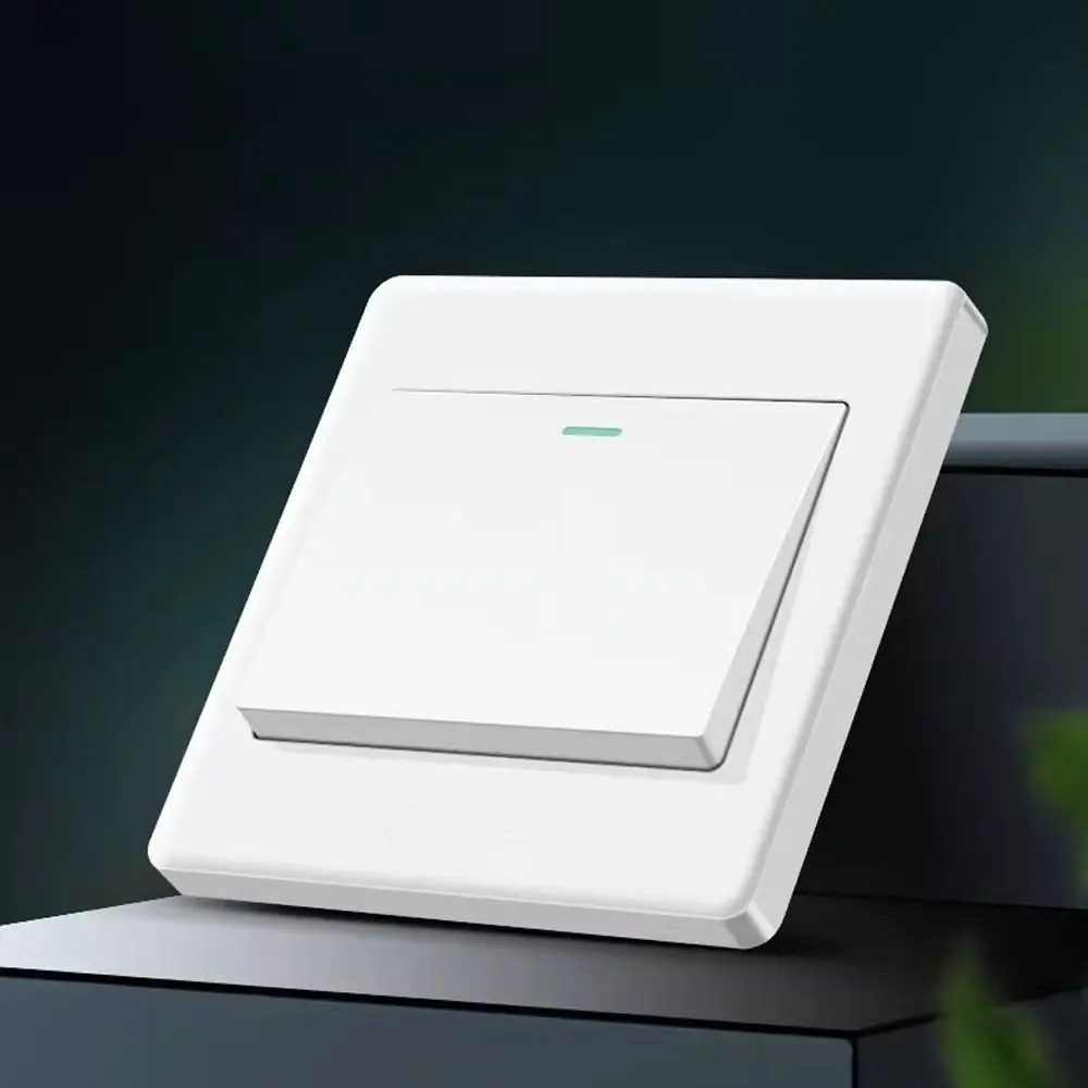 New 1Way Button Wall Switches Home Accessories with Fluorescent Indicator Light Wall Light Switch Panel Durable 1/2/3/4 Gang