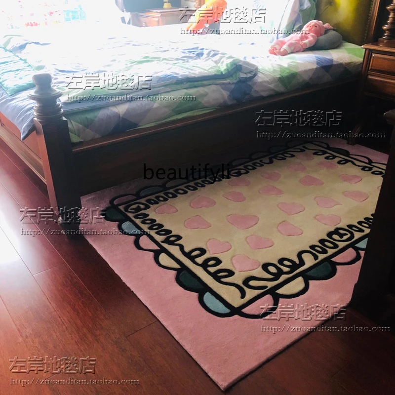 Girl cartoon carpet living room coffee table bedroom bedside kindergarten handmade carpet