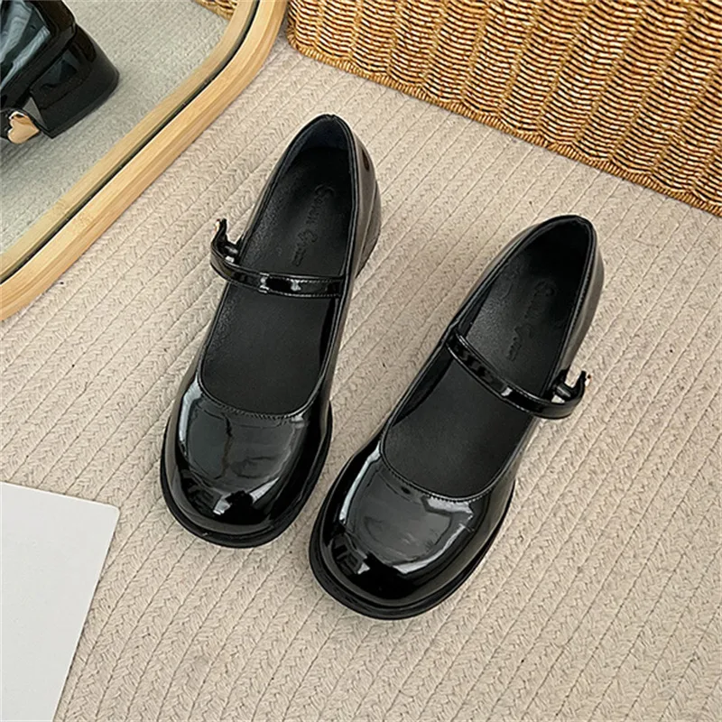 Summer Shoes Ladies Women\'s Heels Female Footwear Oxfords 2025 On Heels New Retro Dress Leather High Pumps Mary Janes Summer Sho