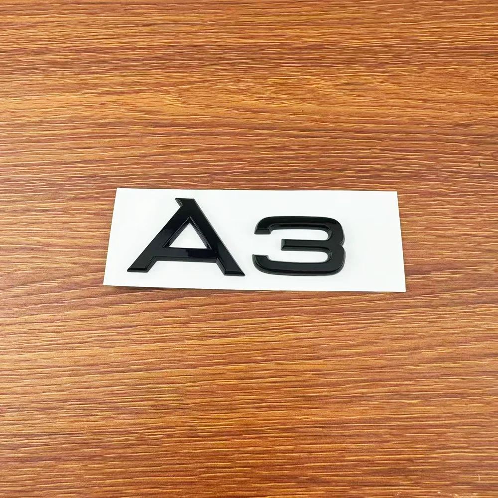 For AUDI Quattro A3 2010-2019 4 Ring ABS Glossy Black Car Hood Front Bonnet Grill Rear Trunk Emblem Sticker Quarrto Emblem logo