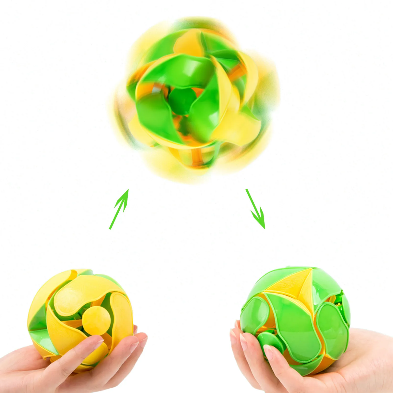 2 Piece Children Educational Games  Hand Throwing Ball Telescopic Ball One Ball Two-Color Hand Throwing Color Changing Toy