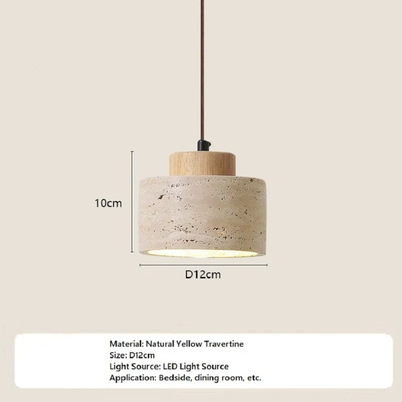 Lámpara Colgante de Estilo Japonés, de Alta Calidad, de Piedra, Travertino, LED, para Isla de Cocina, Sala de Estar