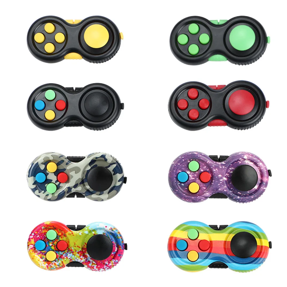Nieuwe premium kwaliteit Fidget Controller Pad Game Focus Toy Glad ABS Plastic Stress Relief Squeeze Fun Hand Hot Interactief Cadeau