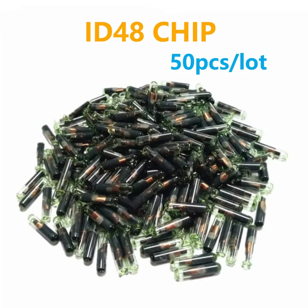 50pcs aftermarket ID48 transponder chip Car Key Chip Blank OEM ID48 Chip Auto Transponder Chip Glass ID 48 Unlock Chip