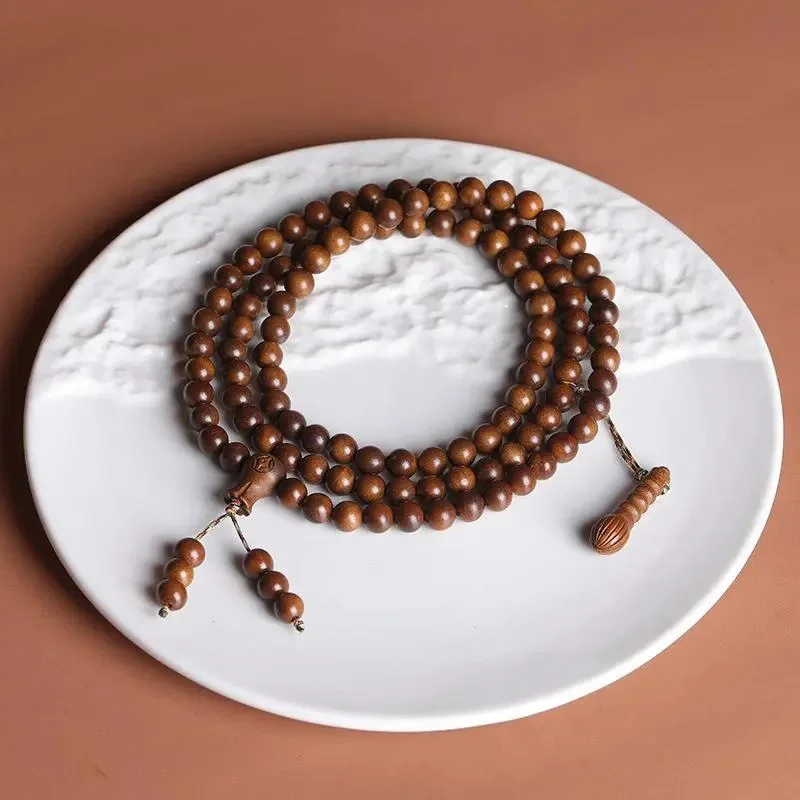 Lightning Struck Jujube Wood Wealth Gathering Multi Wrap Ink Style Prayer Beads Bracelet for Men and Women Gifts