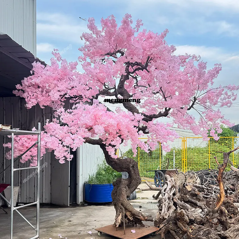 Large simulated cherry blossom tree peach blossom fake tree indoor landscaping window decoration bionic fake landscape tree