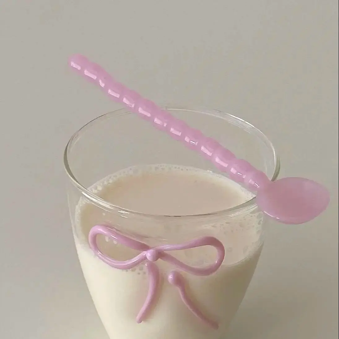 Creative Bowknot  Handle Milk Dessert Ice Cream Spoon High Temperature Stained Glass Spoon Household Coffee Mixing Spoon