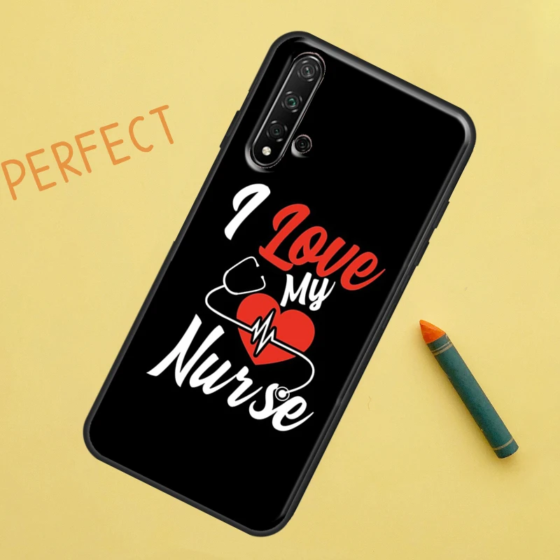 ممرضة الصحة الطبية القلب لهواوي نوفا 8i 12i 11i 12s Y73 Y72 Y61 Y91 Y90 Y70 Y60 9 10 SE P30 P40 Lite P60 Pro Case