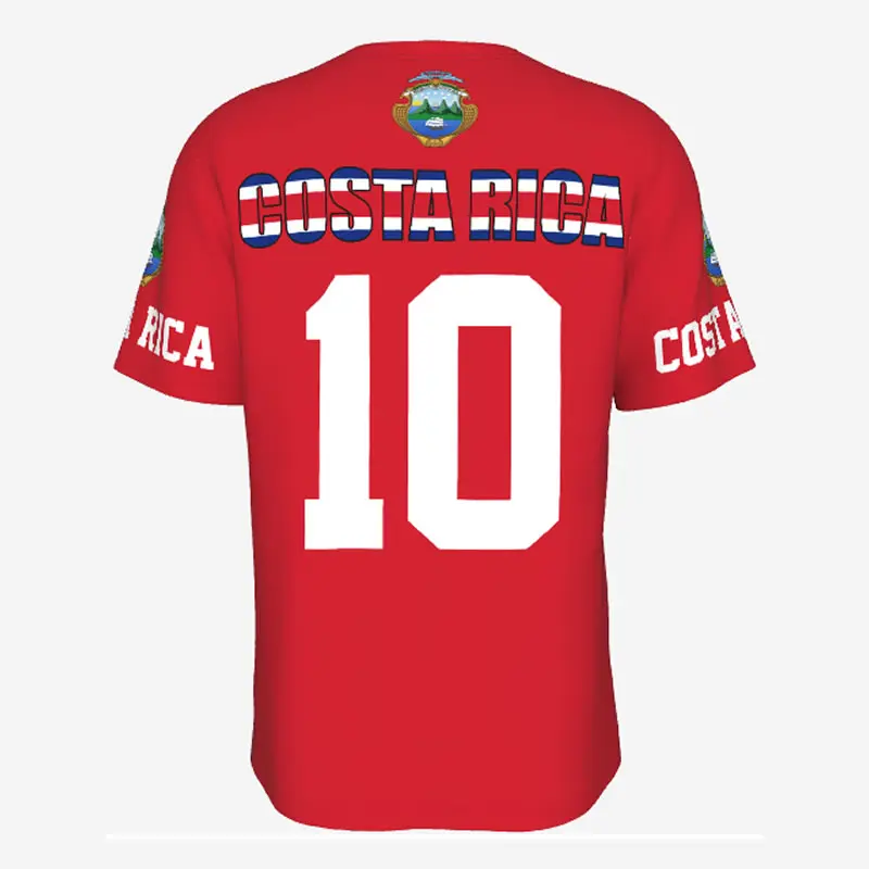 Unisex Nation T-shirt Emblem Of Costa Rica T-shirts For Men Women Soccer Football Fans Gifts Custom clothes tee