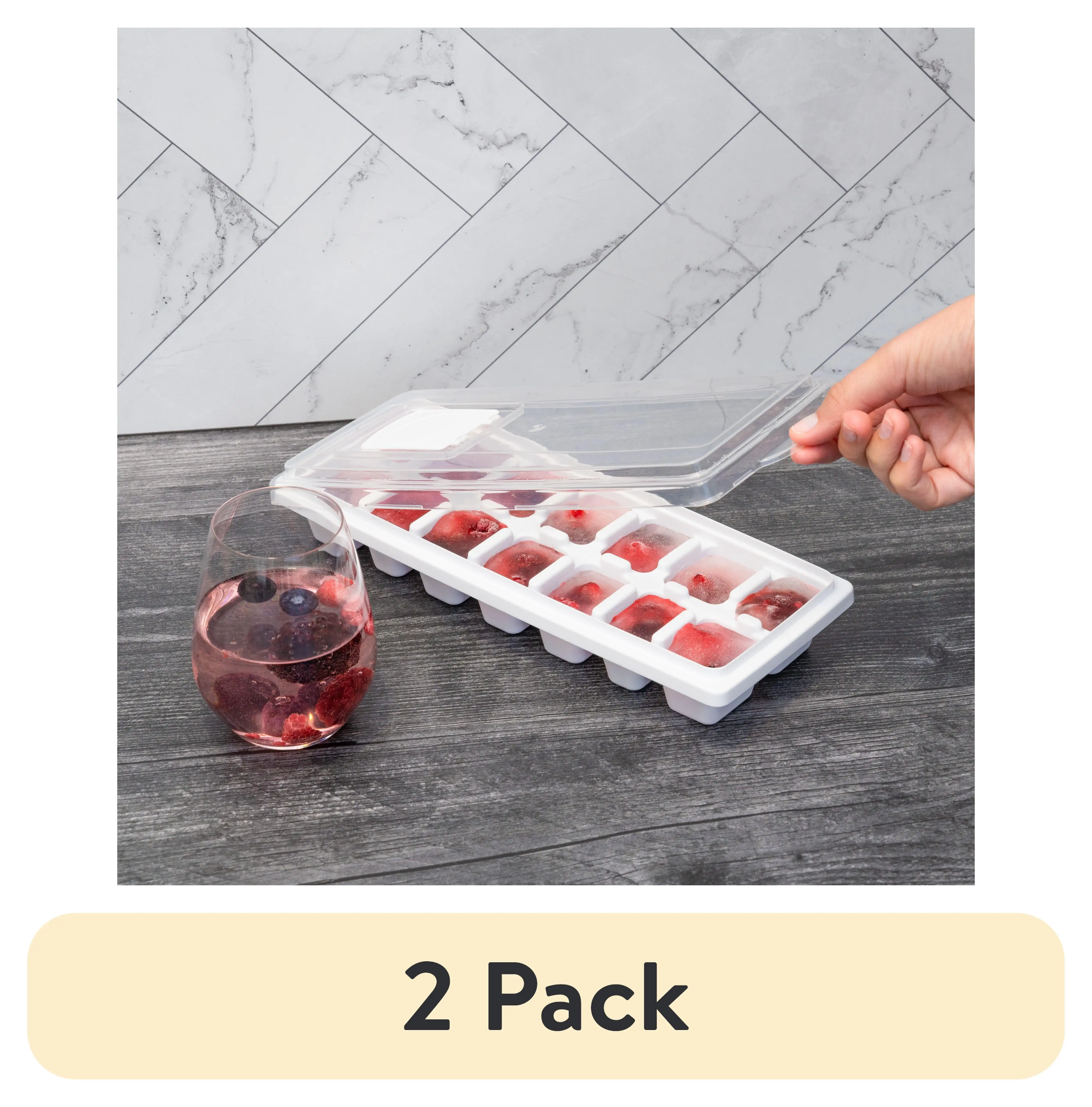 (2 pack) 2026 HOT SALE Ice Cube Tray with 14 Molds and Removable Lid