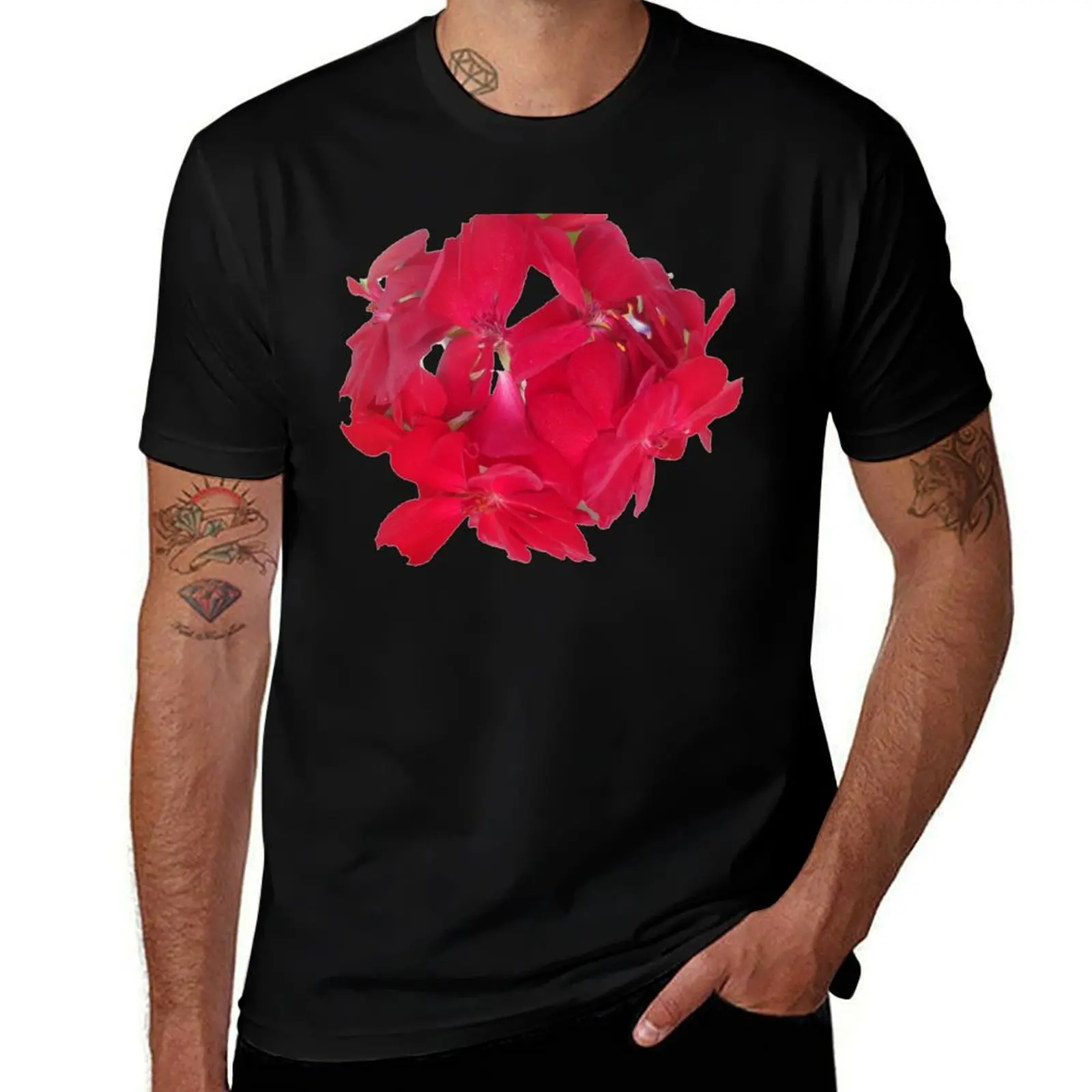 Geranium flower T-Shirt cotton t-shirt plain for man package T-Shirt