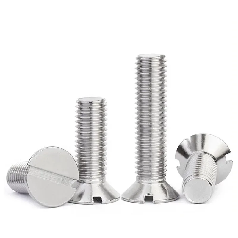 304 Stainless Steel Countersunk Head Screws GB68 A Word Slot Flat Head Screws M1.6 M2 M2.5 M3 M4 M5 M6 M8