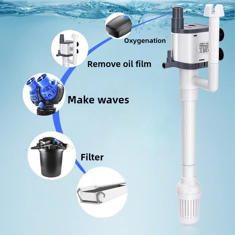 Circulation Pump Fish Tank Remove Oil Film Oxygenate Filter Silent Wave Maker Aquarium Water Pumps Fishbowl Underwater Filter