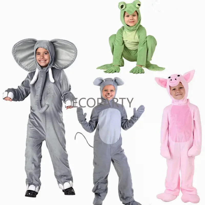 Child Elephant frog mouse Costume Animal Book Week Zoo Party Boys Girls Halloween Jumpsuit one piece bodysuit disfraz ecoparty