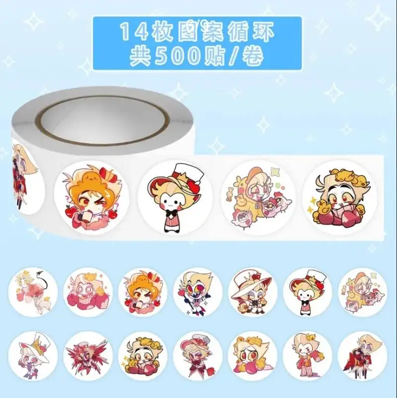 500Pc/Roll Cartoon Sticker Circle Kids Stickers For Journaling Laptop Acg Envelope Scrapbook Car Motorcycle Decal view 5
