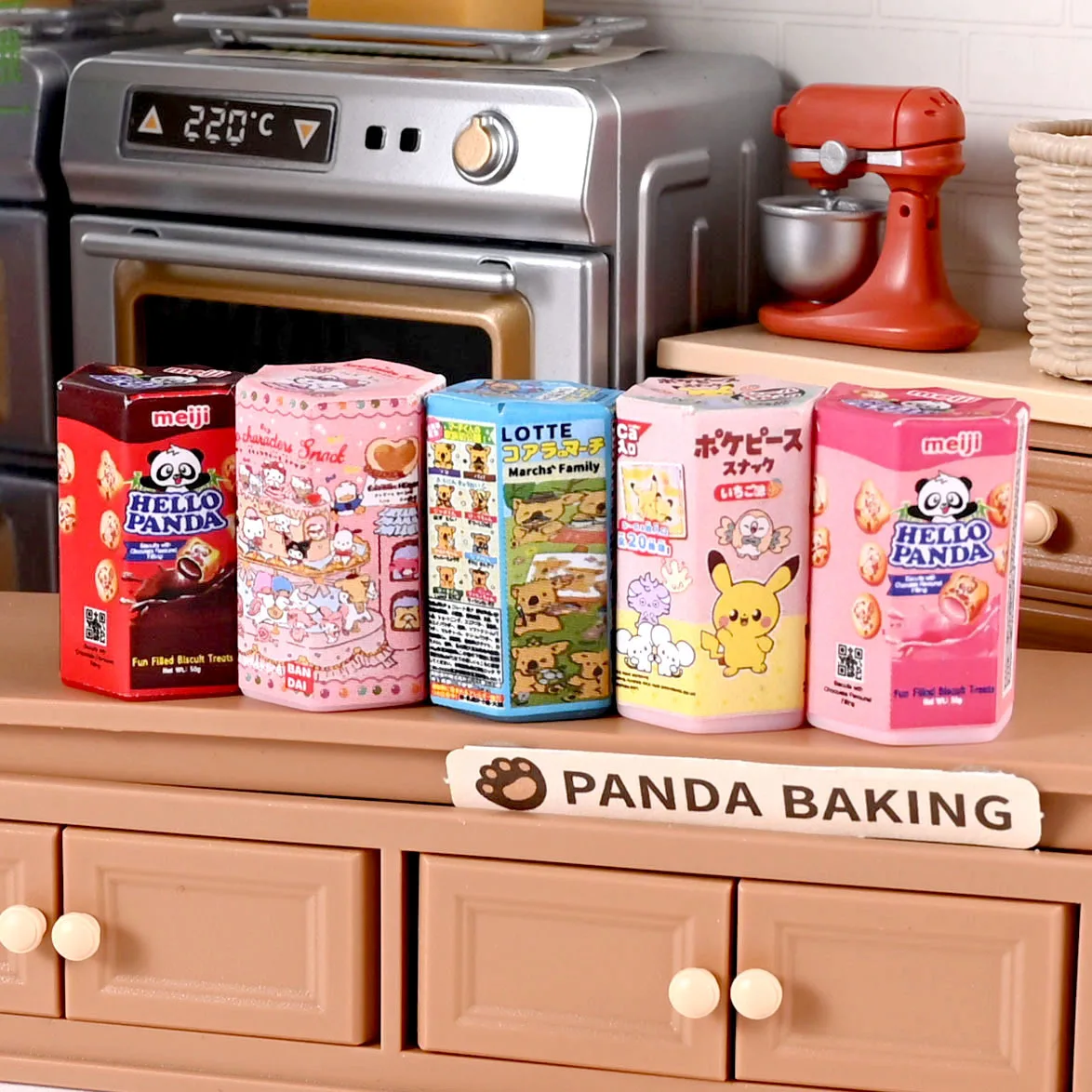 

Miniature Table Pretend Play Scale Miniature Dollhouse Supermarket Shelf Mini Food Snack Beverage for Blyth Doll Accessories Toy