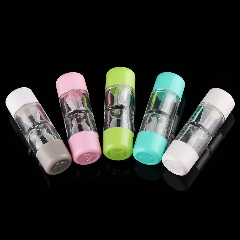 

Mini Plastic Candy Color Soaking Box Bottle Tube Contact Lens Case Travel Glasses Holder