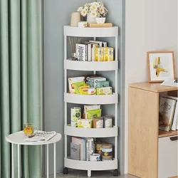 Kitchen Storage Corner Shelf High-capacity Gap Storage Rack 3/4/5 Tier Bathroom Corner Cabinet Multifunctional Cosmetic Holder