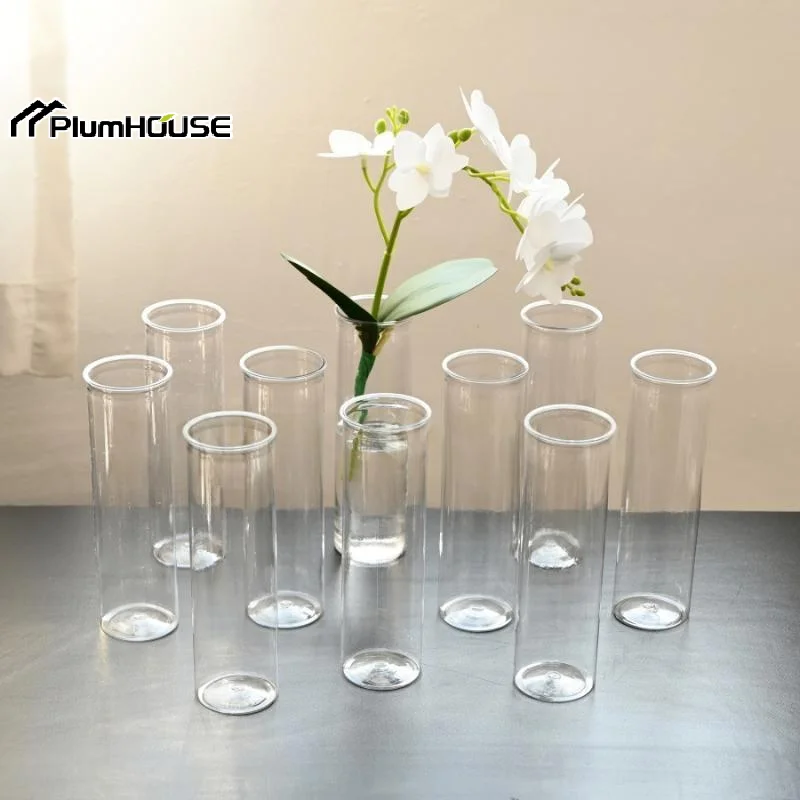 Flower-Wrapping Vases,Transparent Cylindrical Hydroponic Plants Vase,Plastic Shatterproof Modern Clear Flower Vases Centerpiece
