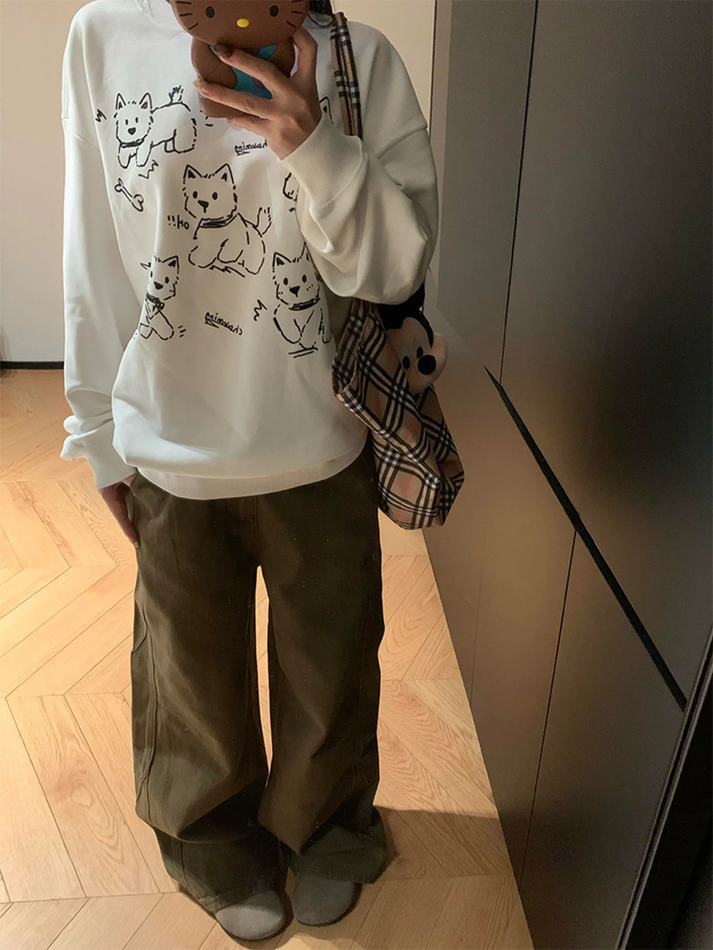 Cintura alta Thiened casual perna reta jeans feminino outono inverno novo sle calças de perna larga americano sle usado resis...