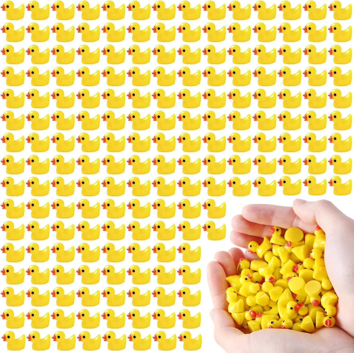 100/200pcs Mini Resin Ducks Yellow Tiny Ducks Mini Ducks Bulk Little Duck Figures Garden Crafts Tiny Duck Landscape Plants Fairy