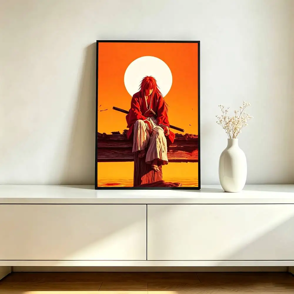 Pop Anime R-Rurouni Kenshin Poster High Quality Dorm Living Room Aesthetic Wall Decoration Painting Stickers Gift