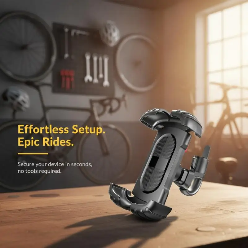 Adjustable 360° Rotatable Bike Motorcycle Phone Stand Stable Anti-shake Mount for 4-7 Inch Phones Mountain Road Cycling Trip