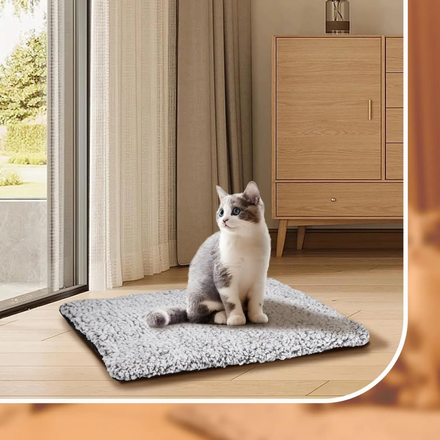 Selbstheizende Haustiermatte, Wärmende Kuscheldecke für Welpen, Waschbare Kissenmatte für Katzen und Hunde mit Wärmereflektierendem Kern