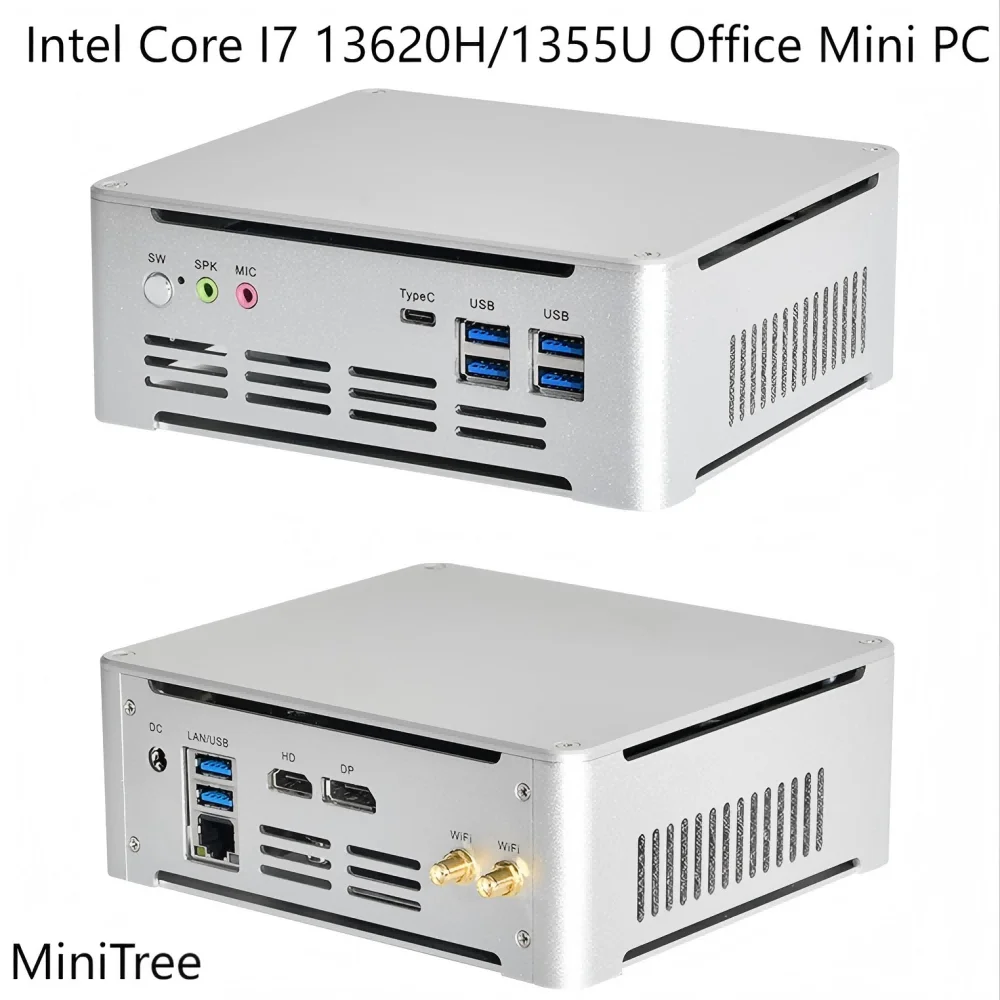 Win11 Mini PC Cube 13Th Gen Core i7 1355U 1370P 2.5G Lan HD DP Type-C Home Office Gaming Mini Computer 32G DDR5 1TB SSD Desktop