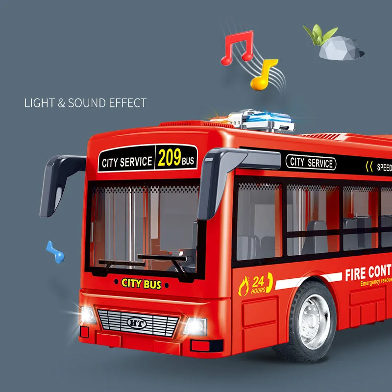 Zabawki dla dzieci: autobus miejski z napędem inercyjnym, światłami i muzyką, kreatywny plastikowy autobus do przesuwania, gra planszowa, prezent urodzinowy dla chłopca.