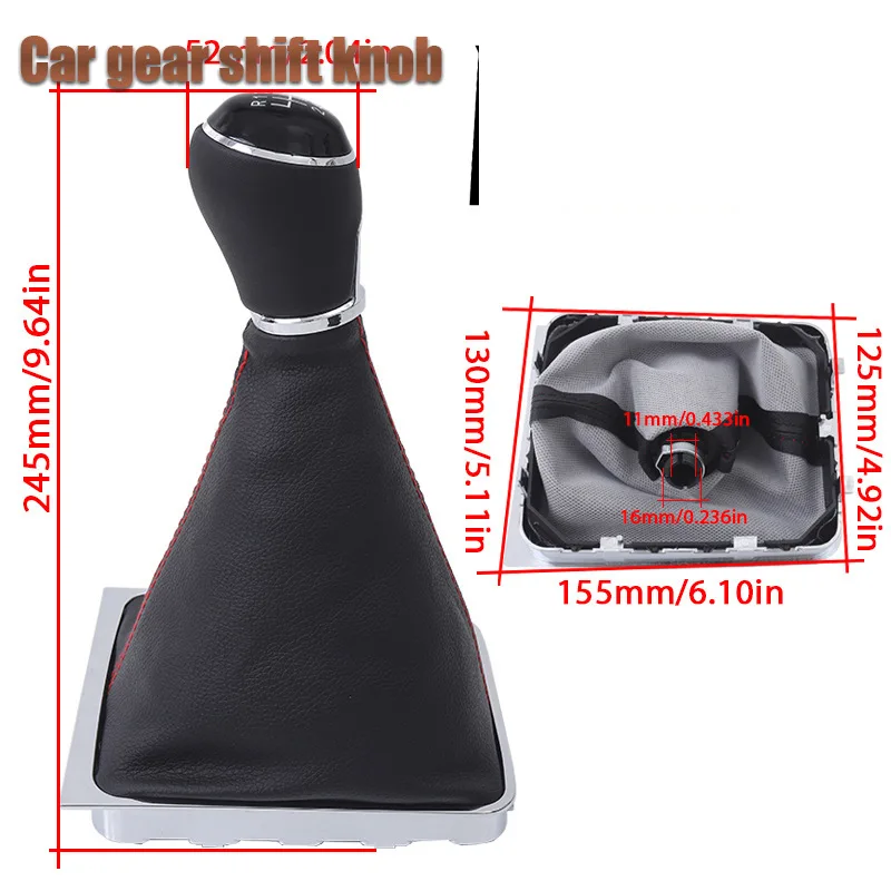 

For Volkswagen Passat B7 2011-2015, with integrated shift knob, gear lever handle, dust cover, and gear head