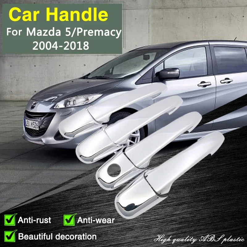 for Mazda 5 Premacy 2004~2018 2005 2006 2007 2008 2010 2011 2012 2013 2014 Chrome Door Handle Cover Trim Stickers Car Accessorie