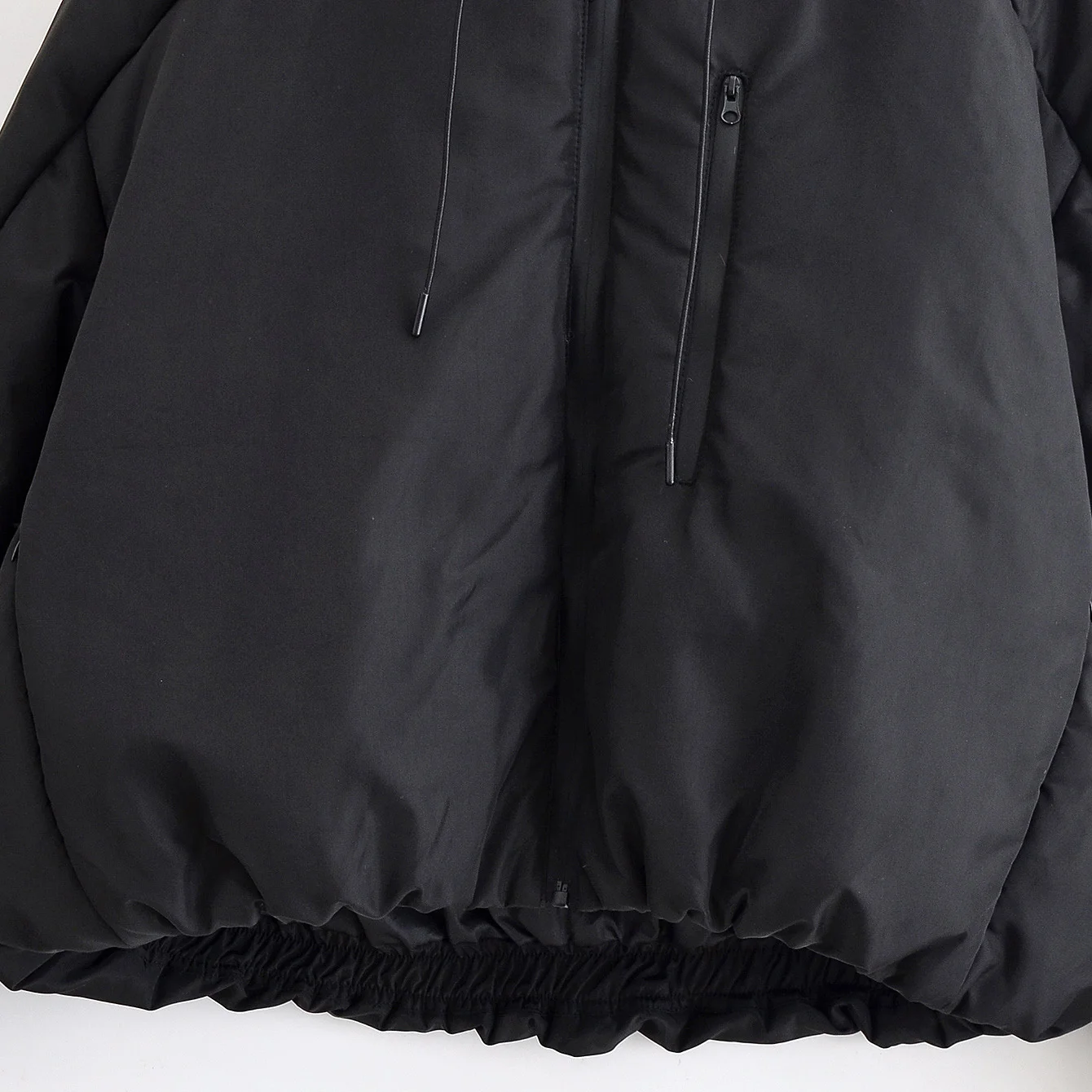 JNLEAOG خريف جديد للمرأة Faion Bla سحاب وظيفي Sle مقنعين القطن Jaet الشارع Sle طويل Sve جولة Ne