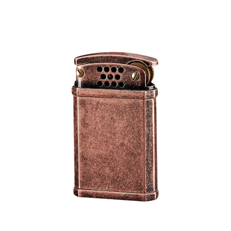 Briquet en métal Vintage, meule classique, Texture d'allumage, coupe-vent, accessoires pour fumer, cadeau haut de gamme pour hommes