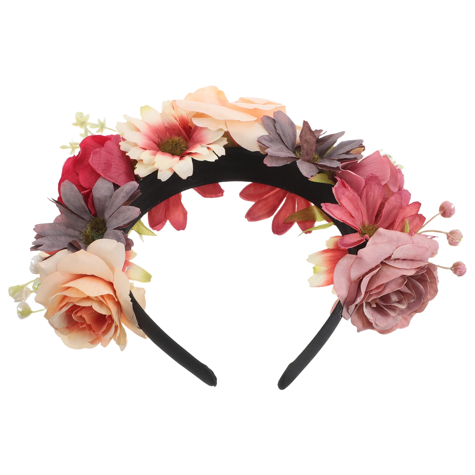 

Mori Style Headband Boho Floral Headpiece Colorful Cloth Garland Fashion Accessories Women Hair Decorations Party Travel Wreath