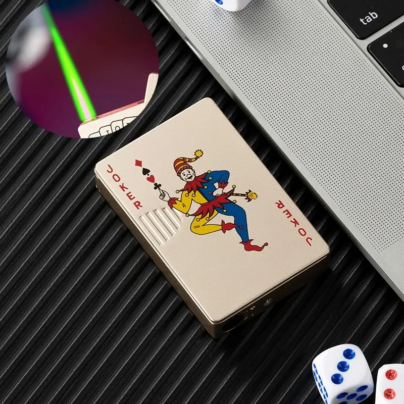 New Fashion Creative Direct-flush Windproof Lighter in The Shape of Playing Cards Men's Cigarette Accessory Gift view 6
