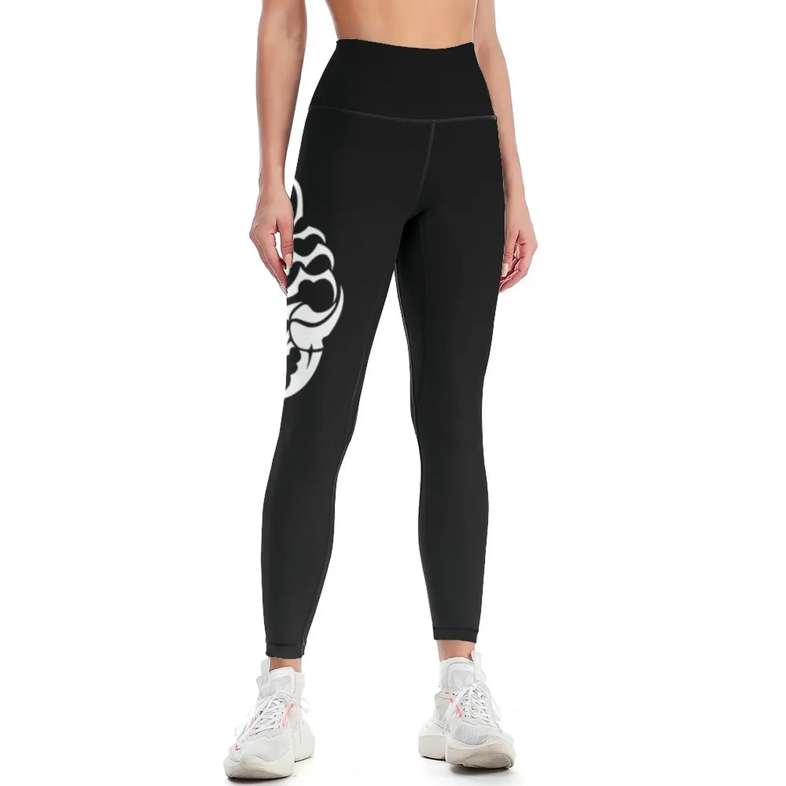 

Sleek Tribal Tattoo Scorpion White Leggings Women sports Women's sports pants Womens Leggings