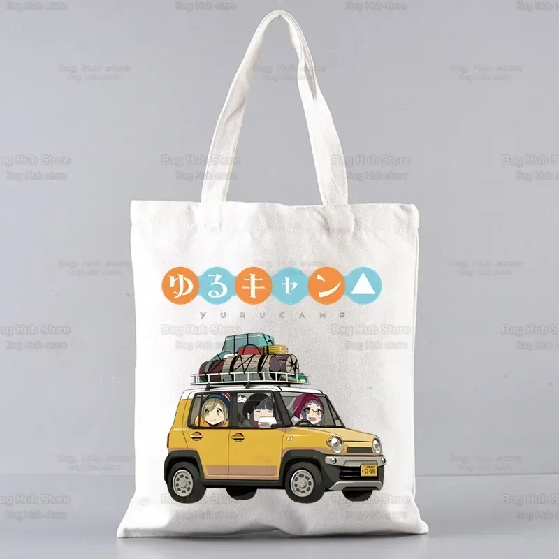 Yuru Camp Shoulder Canvas Bags Large Capacity College Harajuku Anime Nadeshiko Handbag Women Bag Shopping Bag