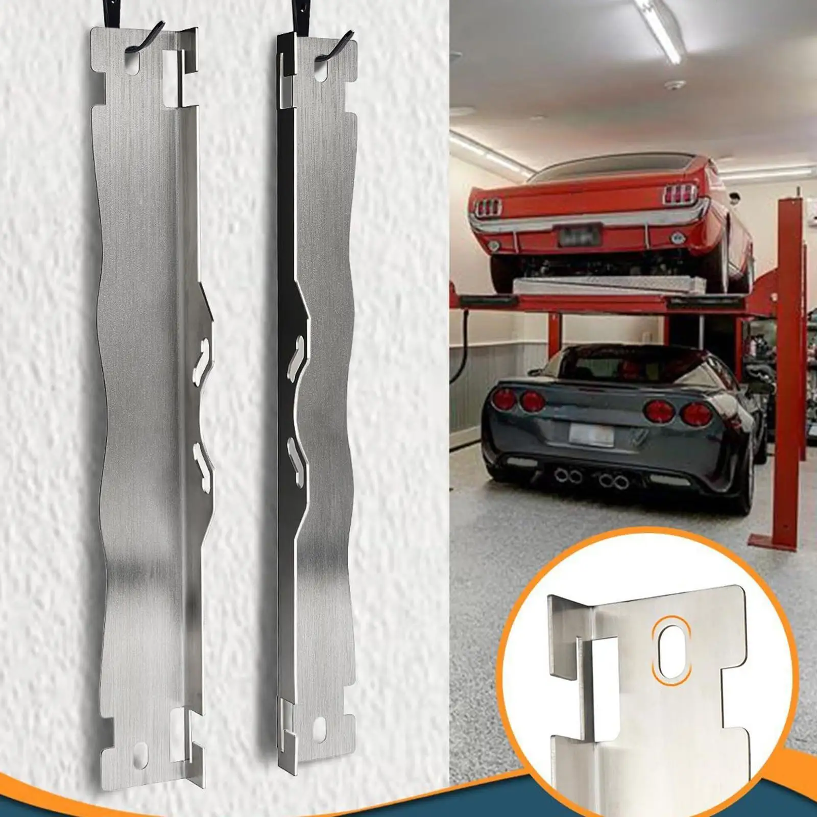 

2x Wheel Alignment Tool Easily Storable Stainless Steel Professional with Hanging Holes Spare Parts Wheel Angle Alignment Tools