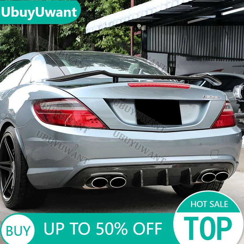 R172 RW Style For Benz SLK Class R172 SLK250 200 350 55 2012+ Carbon Fiber Rear Trunk Lid Car Spoiler Ducktail Lip Wings