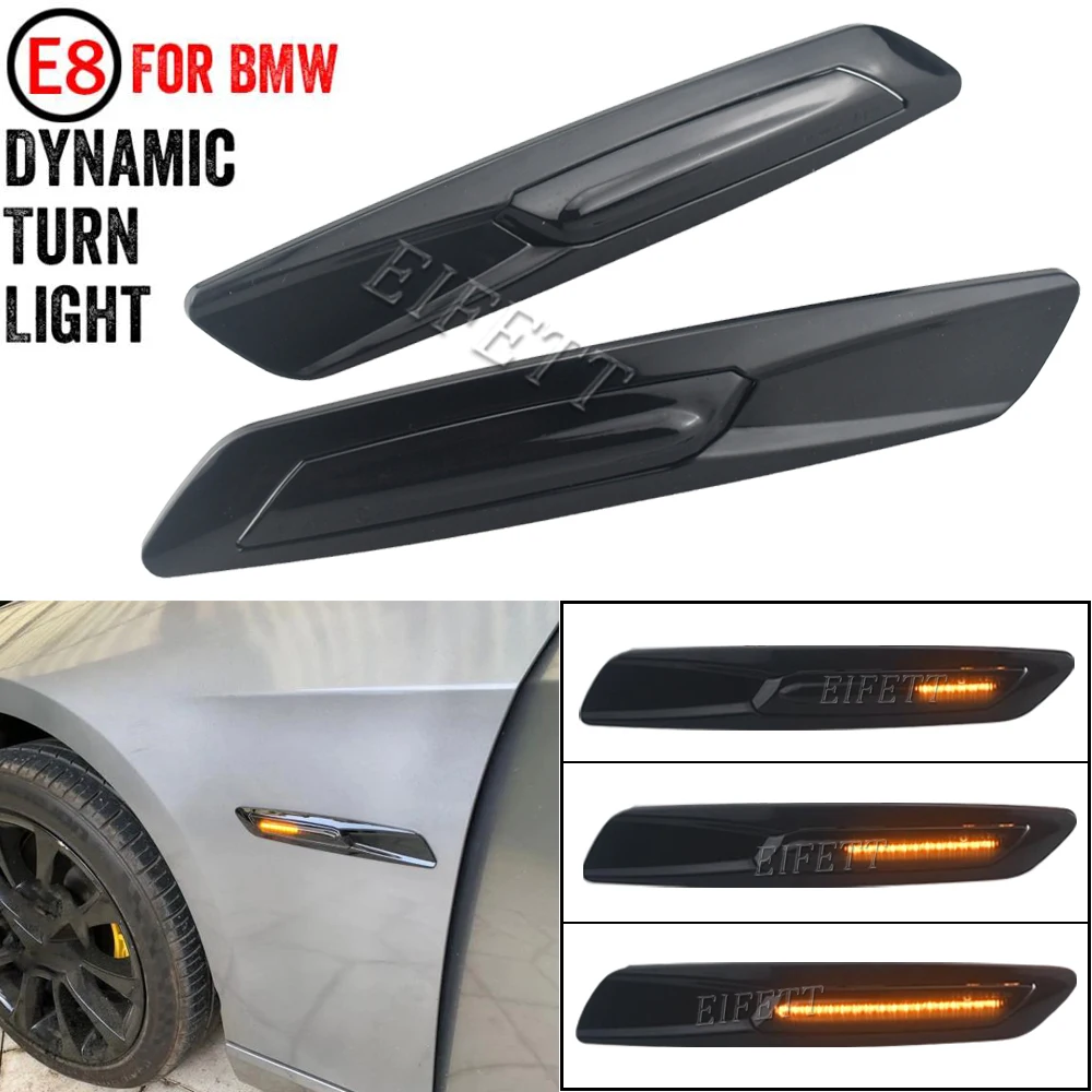 2 Pieces Dynamic Turn Signal Lamp LED Side Marker Light For BMW 1 3 5 Series F30 E46 E90 E60 E91 E92 E93 E61 For BMW F10 Style