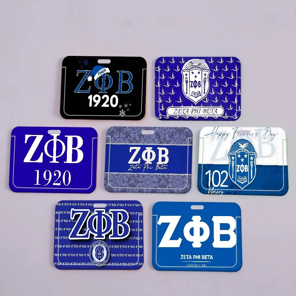 

Zeta Phi Beta Sorority Credential Badge Holder Card Holders Student Campus Lanyard Cards Holder Neck Straps For Gift