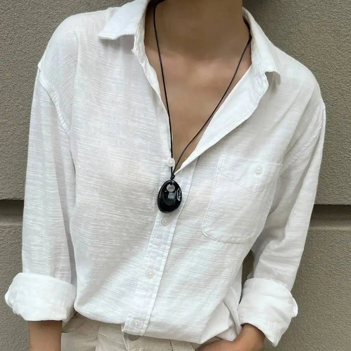 Lacteo 4 Color Fashion Simple Irregular Red Resin Pendant Necklace for Women 2025 New Punk Unique Long Chains Necklaces Jewelry