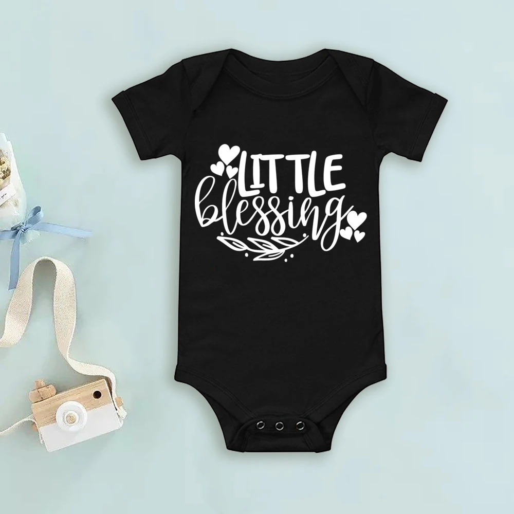 Sweet Little Blessing Baby Bodysuit Pregnancy Announcement Romper Infant Jumpsuit Girl Boy Clothes Infant Short Sleeve Rompers