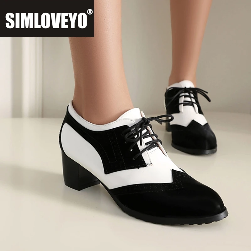 

SIMLOVEYO Весенние модные женские туфли-лодочки из искусственной кожи с круглым носком 4,5 см, толстые каблуки с ремешком, черный, зеленый, оранжевый, большой размер 43 45 46 48 50 52 US17