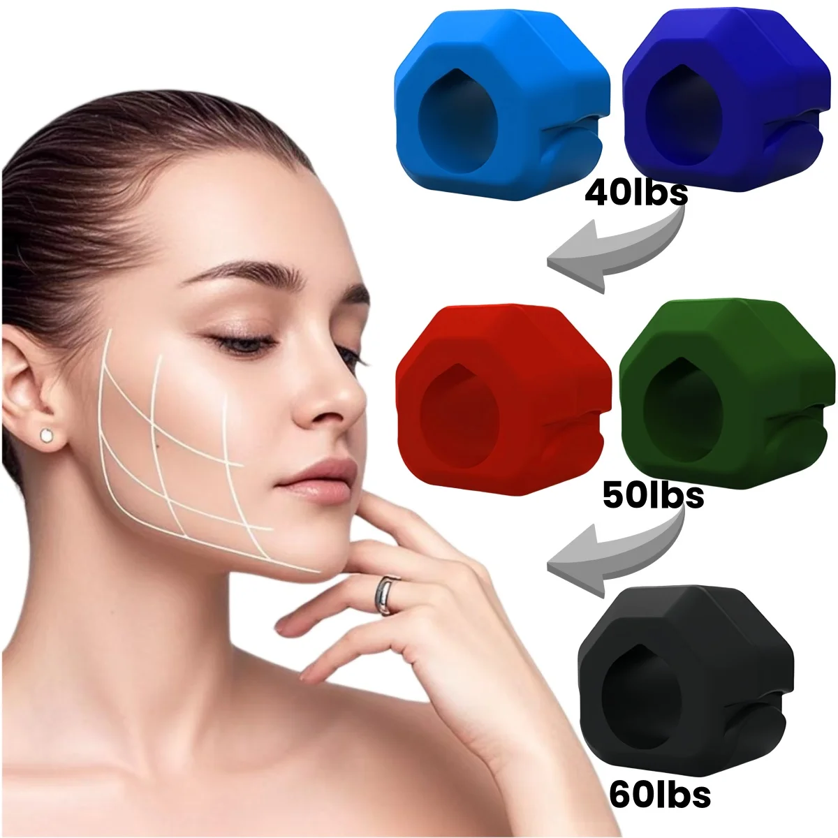 40-60 фунтов тонер для лица, тренажер для лица, фитнес-мяч, портативный тренажер для челюсти, шеи, тонизирующий тренажер для лица, тренажер для мышц лица, подтяжка лица