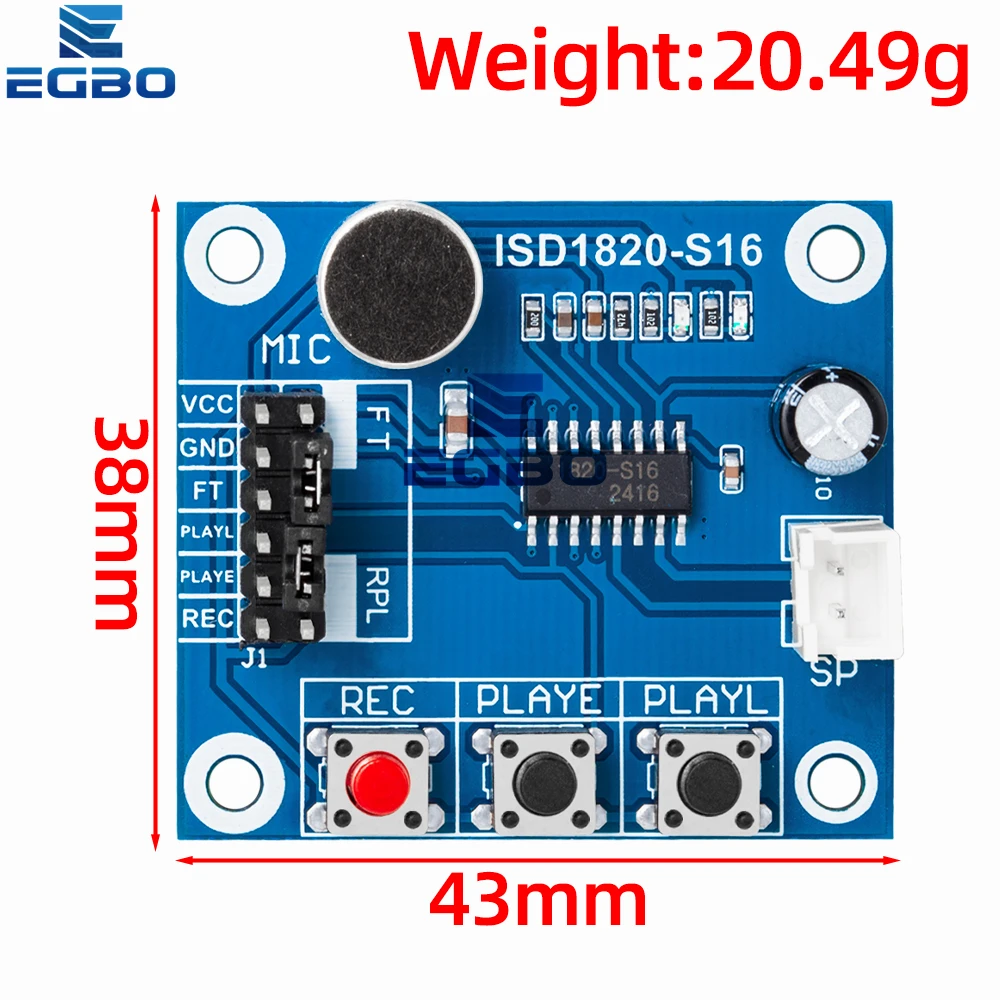 وحدة تسجيل ISD1820 وحدة صوت لوحة وحدة الهاتف المحمول مع ميكروفونات + مكبر صوت