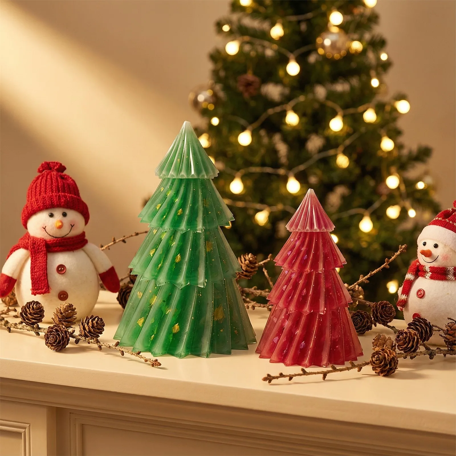 2 Sizes 3D Pleated Christmas T - Xmas Candle Making ulasan dan harga