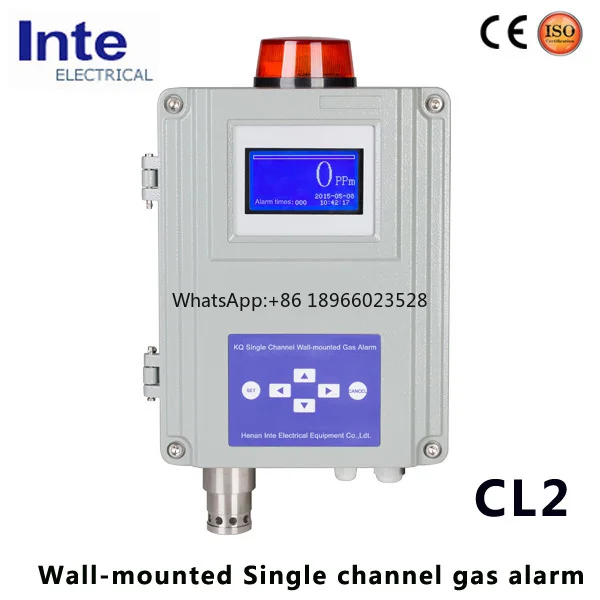 Chlorine gas alarm wall mounted gas detector for CL2 leakage monitoring