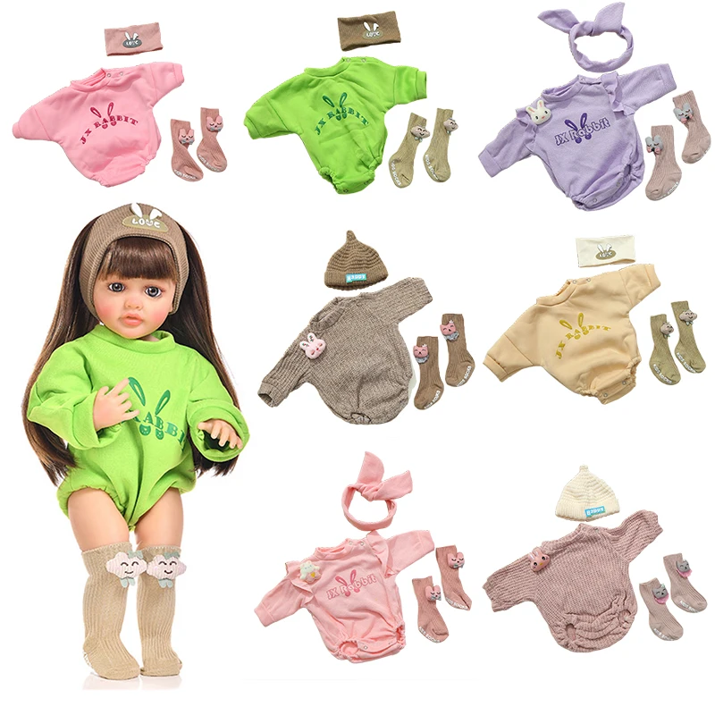 

Кукольная одежда для 55 см 21,65 дюймов, одежда для кукол, свитер с капюшоном, сделай сам, кукла реборн, игрушка, наряд для куклы для девочек, аксессуары для одежды